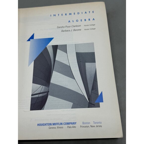 intermediate Algebra text book Sandra Clarkson paperback Houghton Mufflin READ - Picture 4 of 8